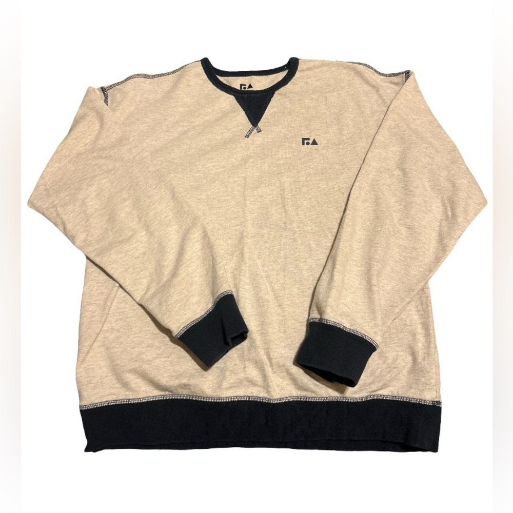 Black and Cream Knit Sweater with Ribbed Details